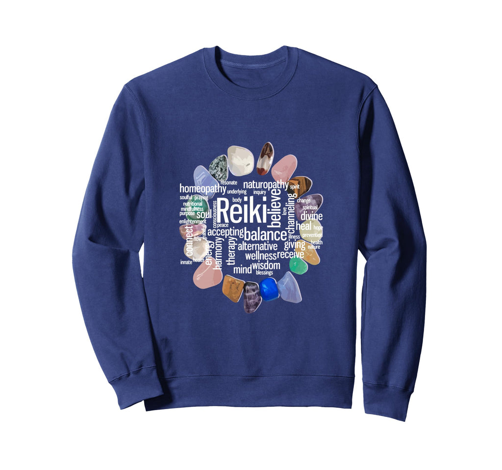Reiki Terms Wordcloud Crystal Sweatshirt - Casual Everyday Wear Unisex - T-Shirt, Sweatshirt, Hoodie