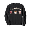 Im Simple Books Coffee Dog Lover Sweatshirt - Graphic Print Men Women - T-Shirt, Sweatshirt, Hoodie