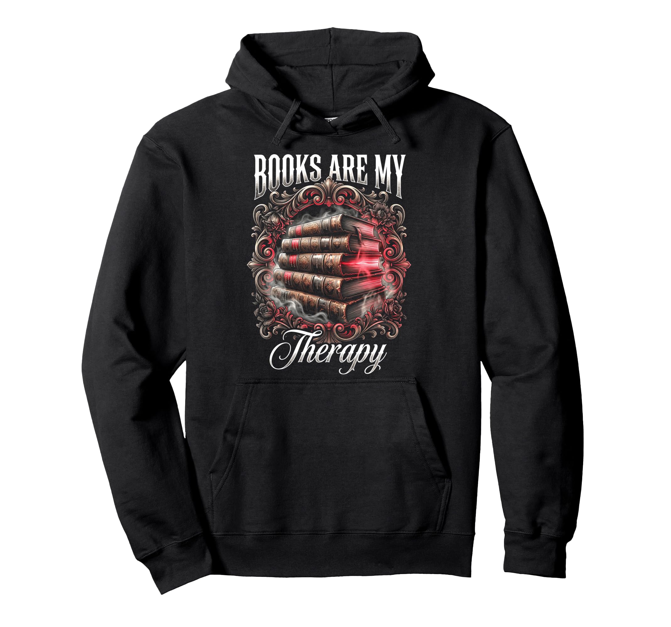 Books Are My Therapy Bookworm Reader Hoodie - Aesthetic Graphic for Adults - T-Shirt, Sweatshirt, Hoodie