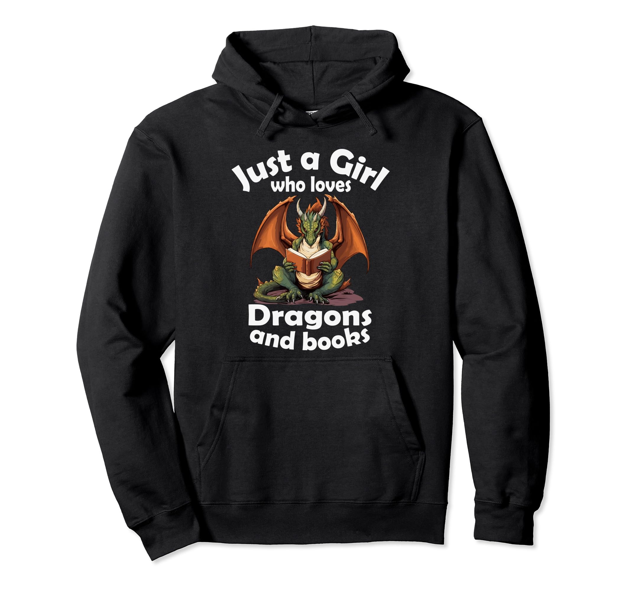 Just Who Loves Dragons And Books Hoodie - Aesthetic Graphic for Adults - T-Shirt, Sweatshirt, Hoodie