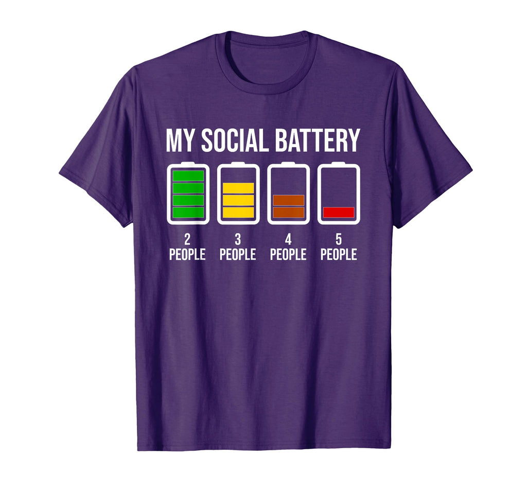 My Social Battery Funny Introverted T-Shirt - Custom Art Print Men Women - T-Shirt, Sweatshirt, Hoodie