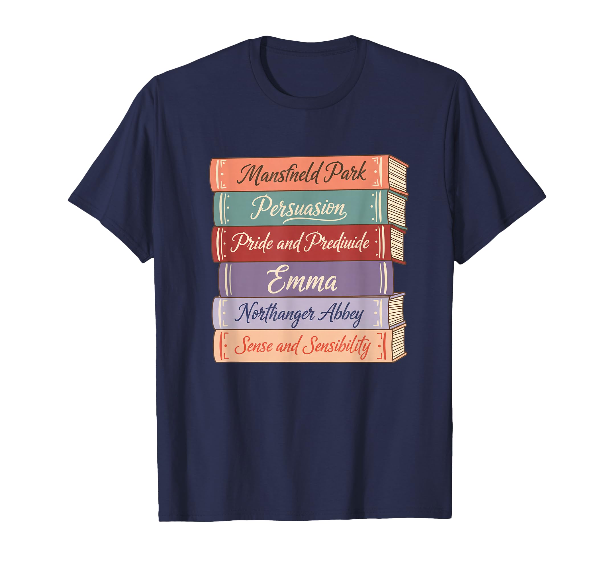 Jane Austen Book Stack Mansfield Park T-Shirt - Streetwear Style Unisex - T-Shirt, Sweatshirt, Hoodie