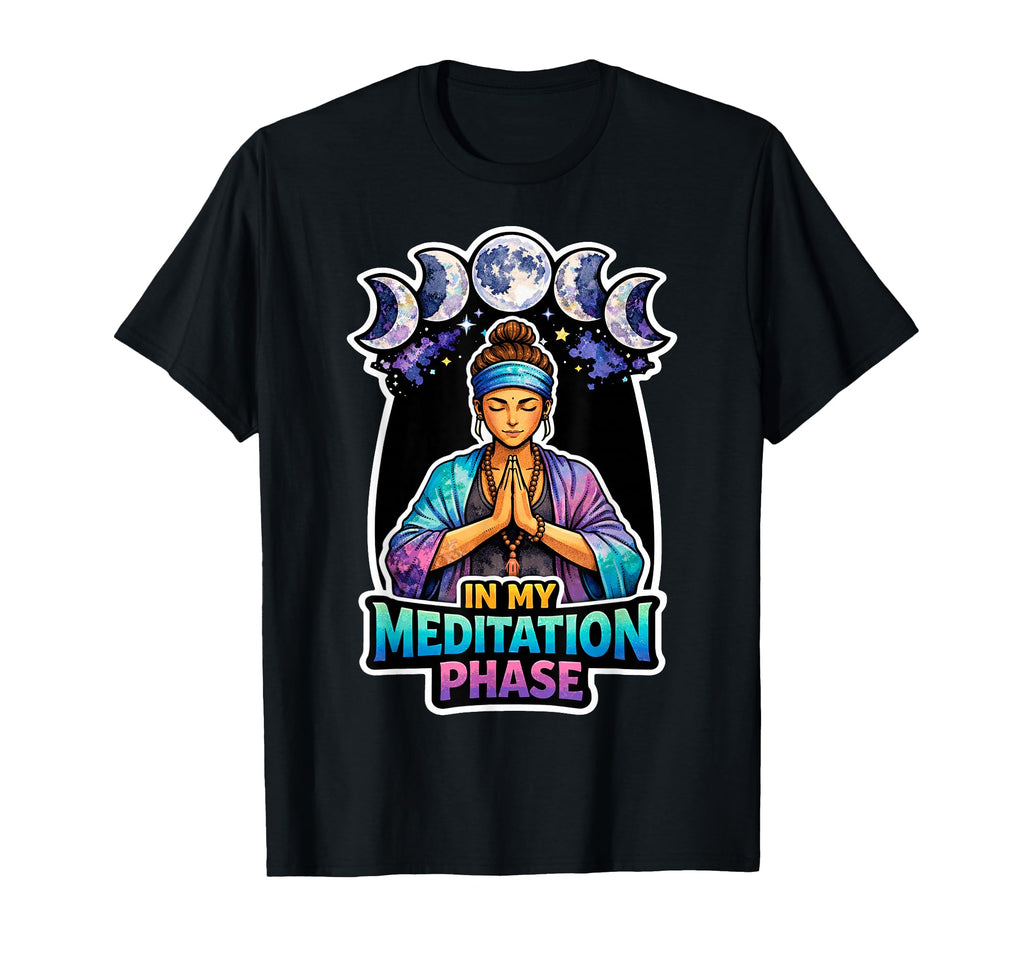 Moon Meditation Lunar Mindfulness T-Shirt - Fun Novelty Design Men Women - T-Shirt, Sweatshirt, Hoodie