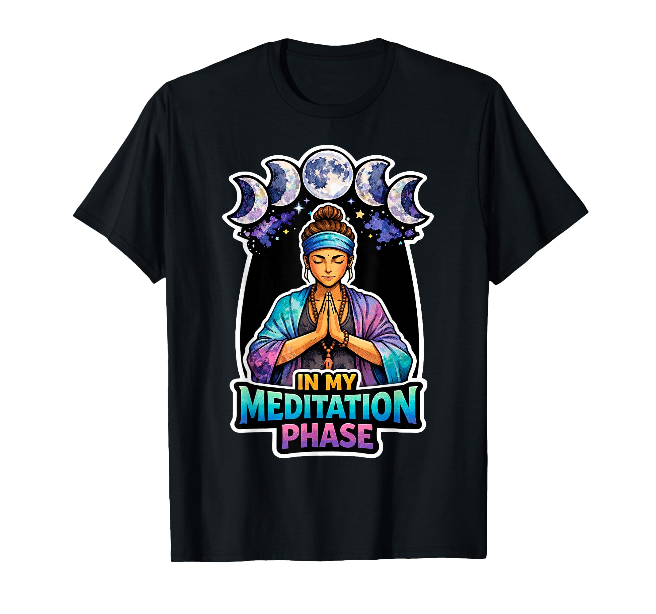 Moon Meditation Lunar Mindfulness T-Shirt - Fun Novelty Design Men Women - T-Shirt, Sweatshirt, Hoodie