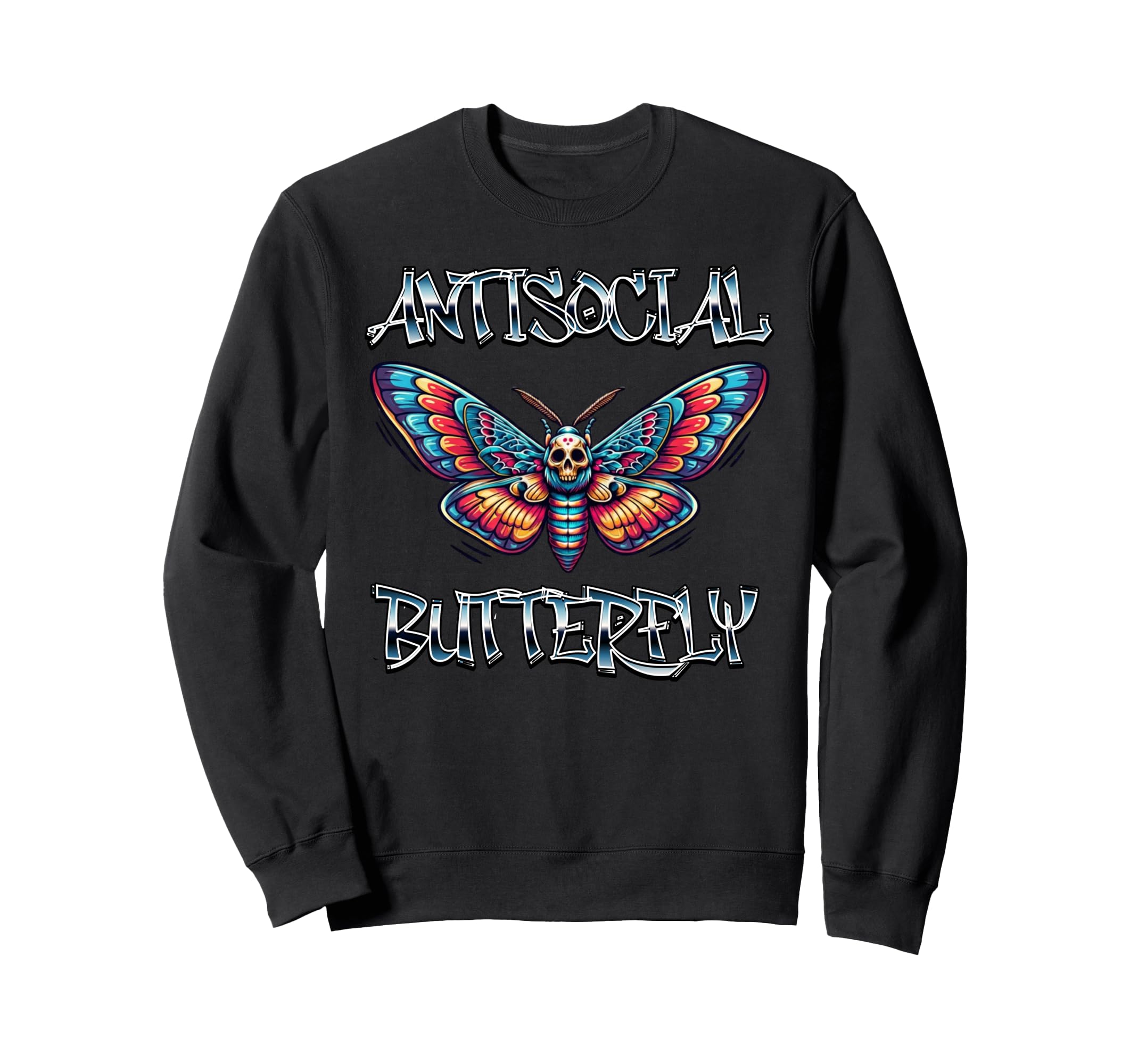 Antisocial Butterfly Sweatshirt - Custom Art Print Unisex - T-Shirt, Sweatshirt, Hoodie