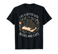 Life Is Better Books And Cats Cozy T-Shirt - Aesthetic Graphic Men Women - T-Shirt, Sweatshirt, Hoodie
