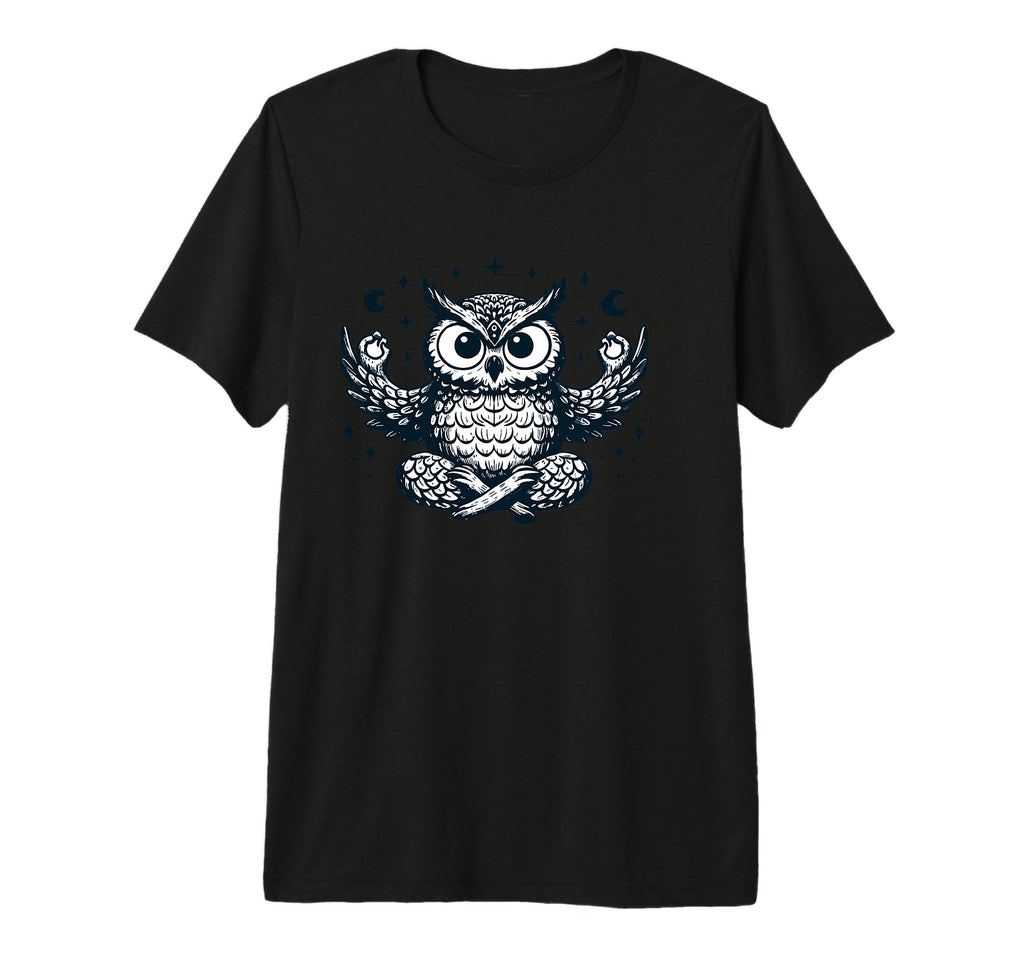 Meditation Owl Yoga Pose Relaxing T-Shirt - Aesthetic Graphic Unisex - T-Shirt, Sweatshirt, Hoodie