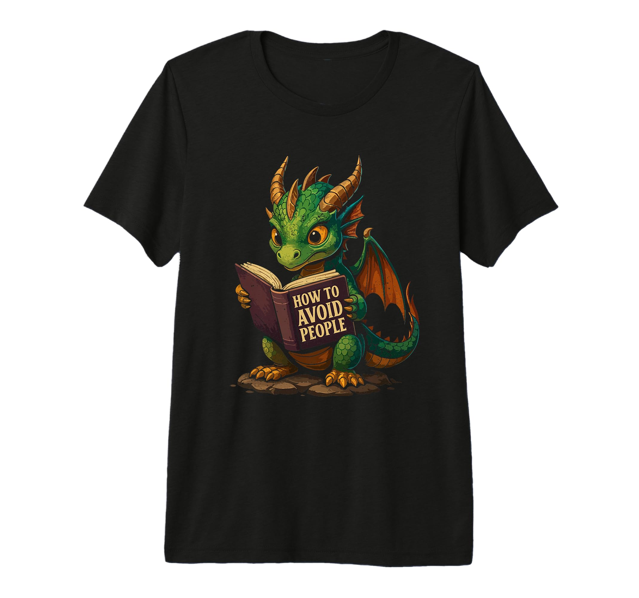 Reading Funny Book Dragon How To Avoid T-Shirt - Graphic Print for Adults - T-Shirt, Sweatshirt, Hoodie