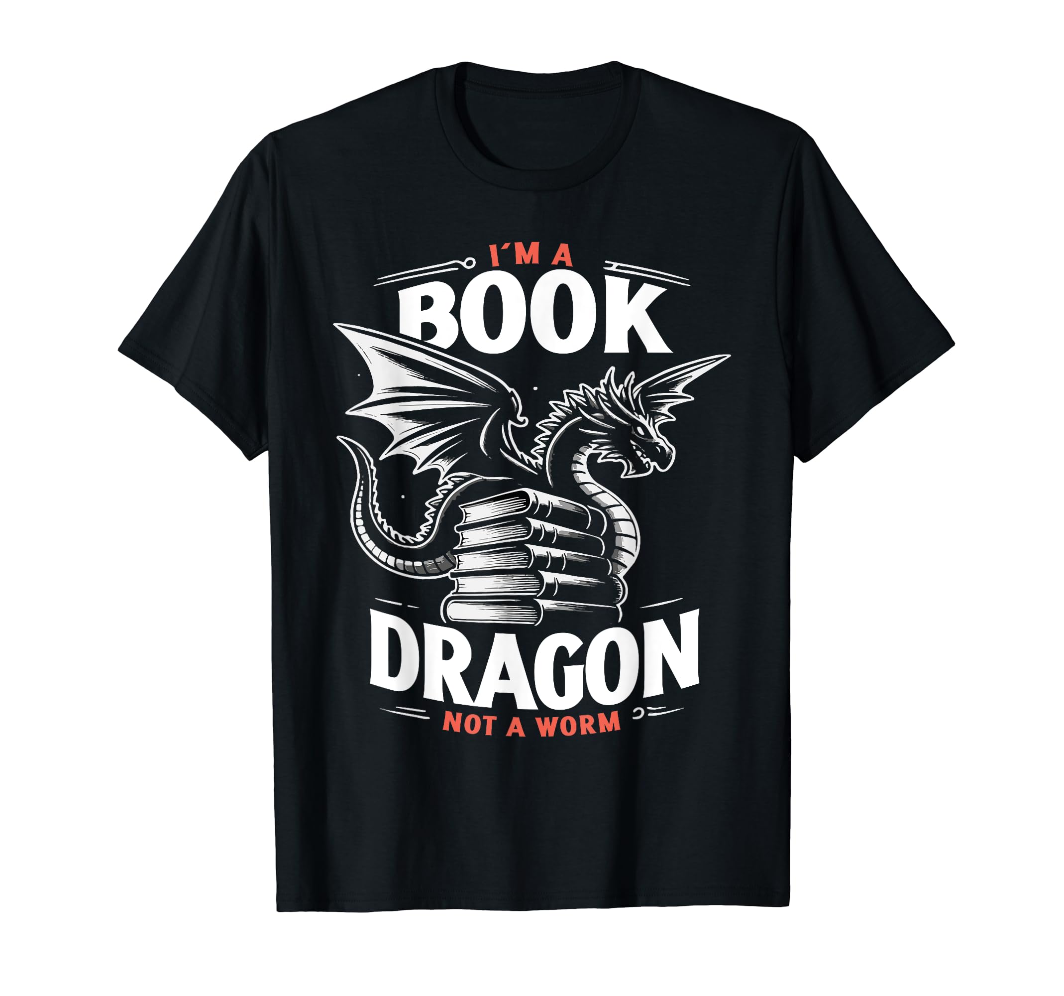Reading Book Dragon Not Worm Bookworm T-Shirt - Unique Graphic for Adults - T-Shirt, Sweatshirt, Hoodie