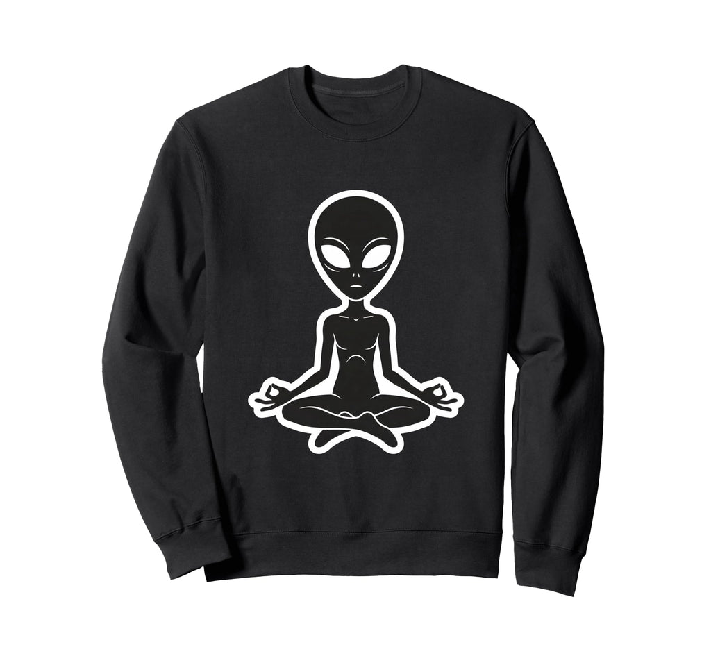 Zen Alien Meditating Yoga Pose Sweatshirt - Novelty Apparel for Adults - T-Shirt, Sweatshirt, Hoodie