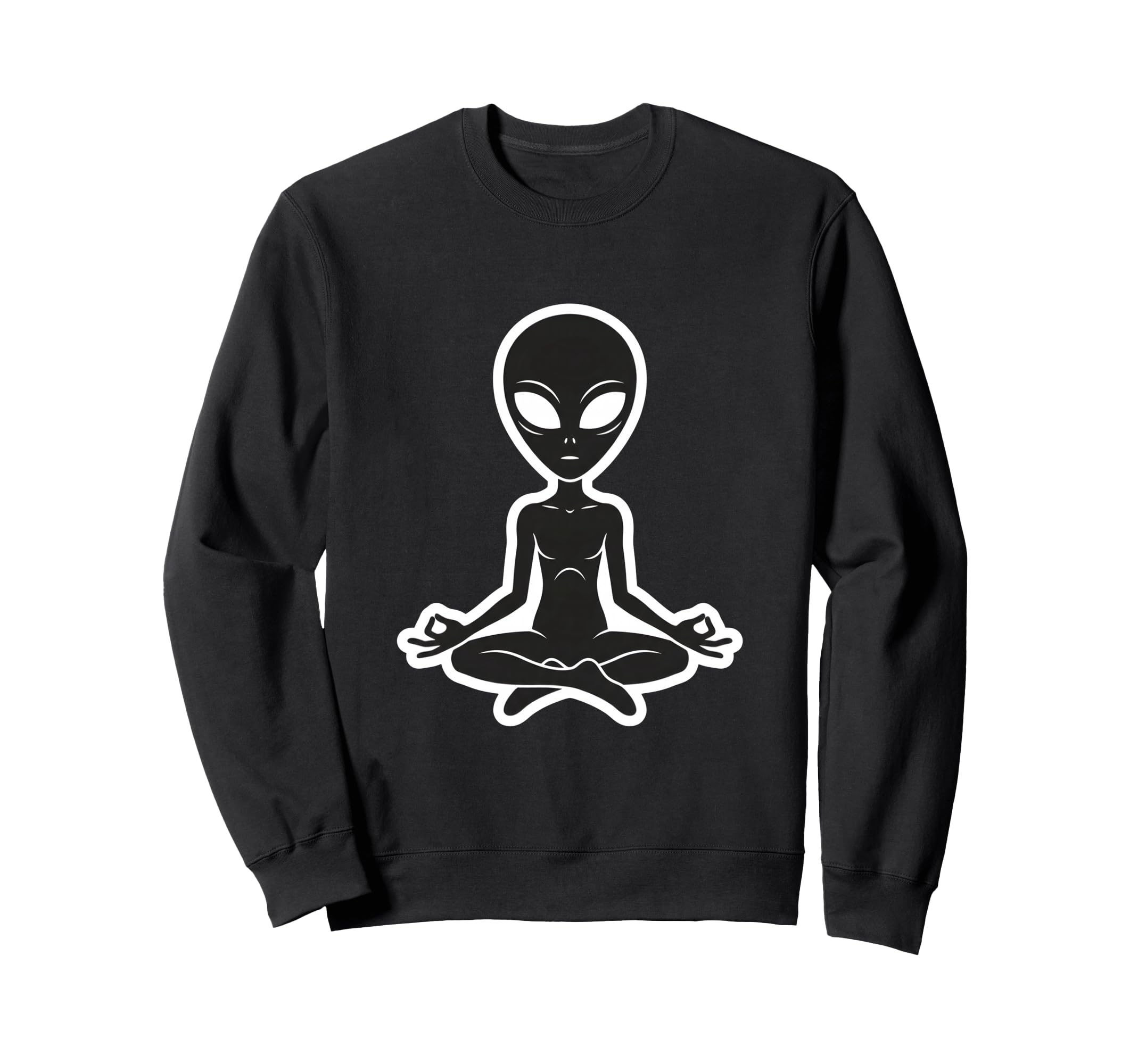 Zen Alien Meditating Yoga Pose Sweatshirt - Novelty Apparel for Adults - T-Shirt, Sweatshirt, Hoodie