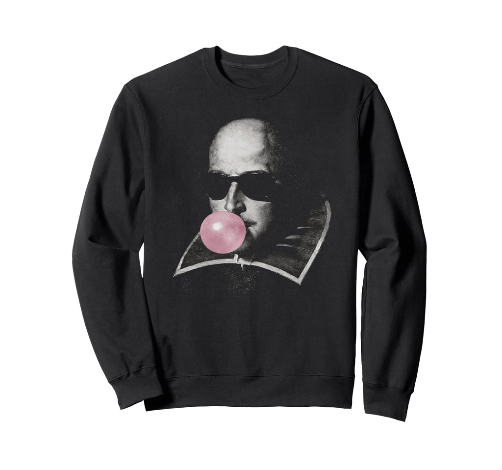 Shakespeare Sunglasses Blowing Sweatshirt - Trendy Graphic Men Women - T-Shirt, Sweatshirt, Hoodie