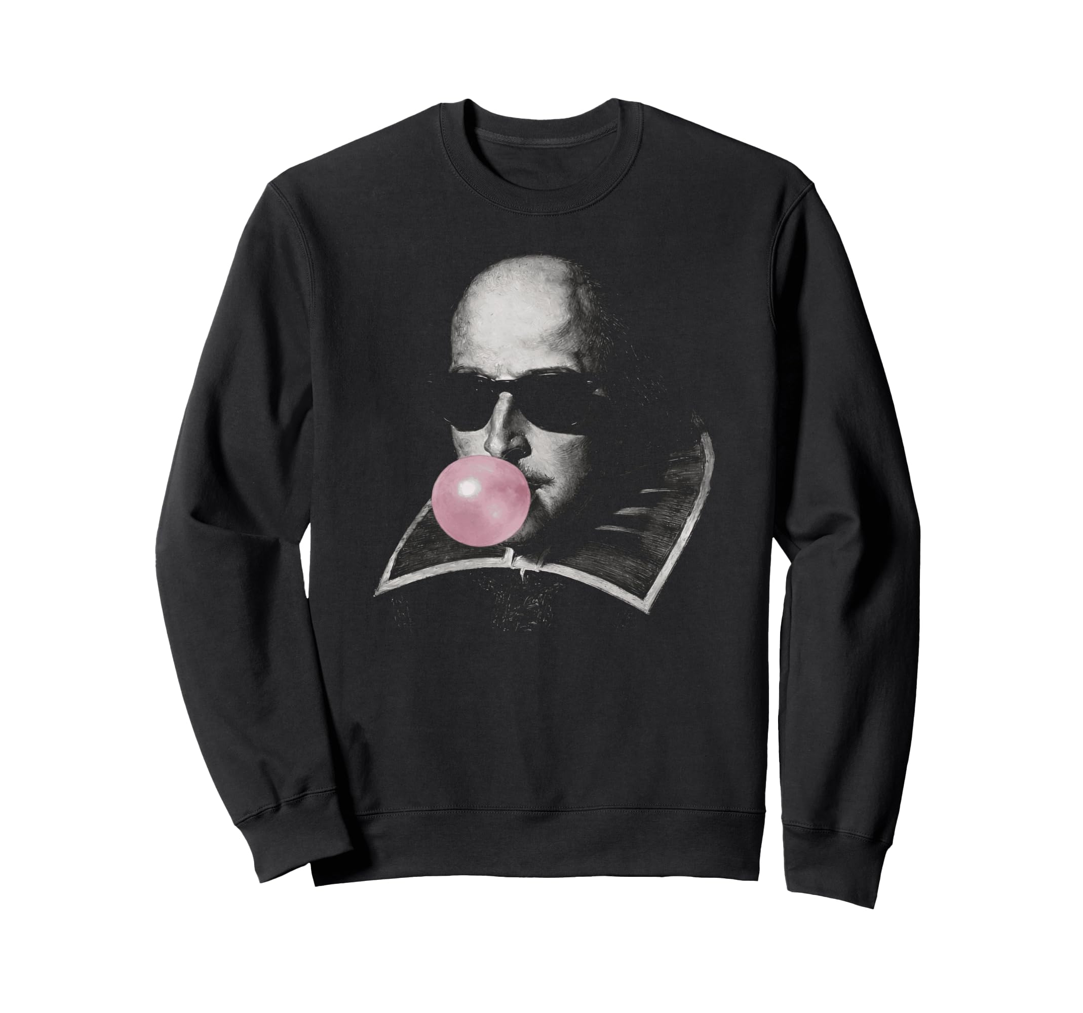 Shakespeare Sunglasses Blowing Sweatshirt - Trendy Graphic Men Women - T-Shirt, Sweatshirt, Hoodie