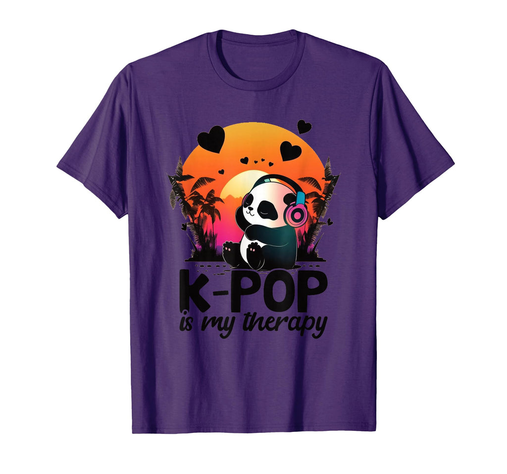K Pop Is My Therapy Kpop Panda K Pop T-Shirt - Graphic Print for Adults - T-Shirt, Sweatshirt, Hoodie