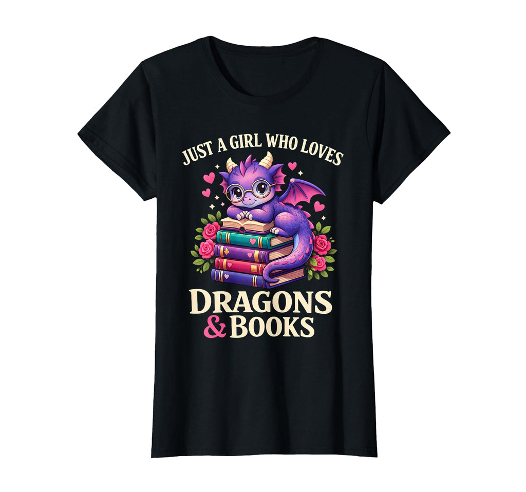 Just Who Loves Dragons And Books Dragon T-Shirt - Aesthetic Graphic Unisex - T-Shirt, Sweatshirt, Hoodie