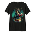 Books Dragon Reading Book Lover Tri T-Shirt - Unique Graphic Men Women - T-Shirt, Sweatshirt, Hoodie