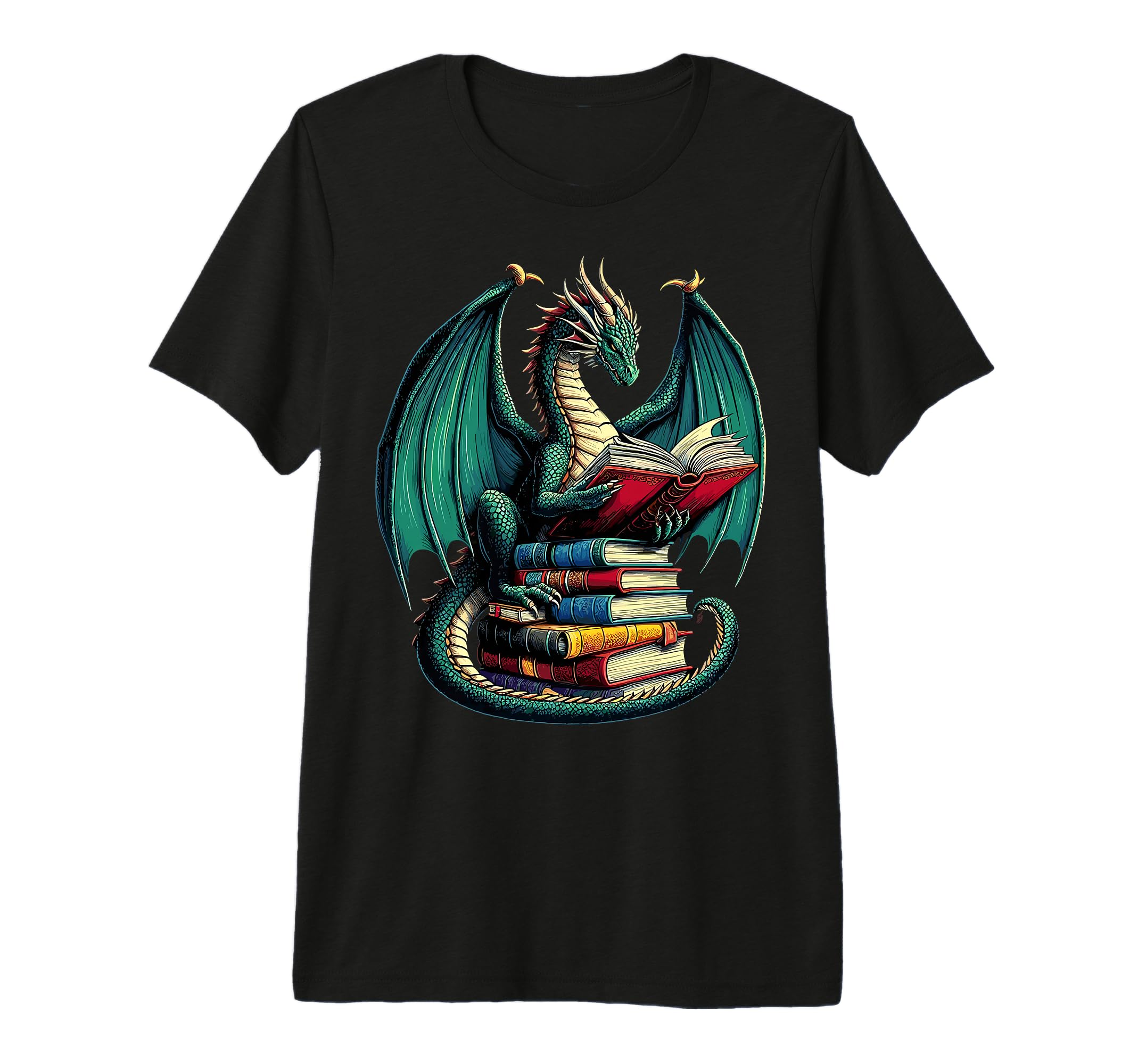 Books Dragon Reading Book Lover Tri T-Shirt - Unique Graphic Men Women - T-Shirt, Sweatshirt, Hoodie