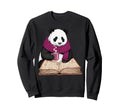Panda Book And Hot Cocoa Reading Sweatshirt - Streetwear Style Unisex - T-Shirt, Sweatshirt, Hoodie
