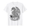 Floral Dragon Reading Books Bookworm T-Shirt - Aesthetic Graphic for Adults - T-Shirt, Sweatshirt, Hoodie
