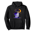 Black Cat Glasses Reading Books Hoodie - Fun Novelty Design Men Women - T-Shirt, Sweatshirt, Hoodie