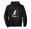 Ghost Reading Books Outside Swinging Hoodie - Custom Art Print Unisex - T-Shirt, Sweatshirt, Hoodie