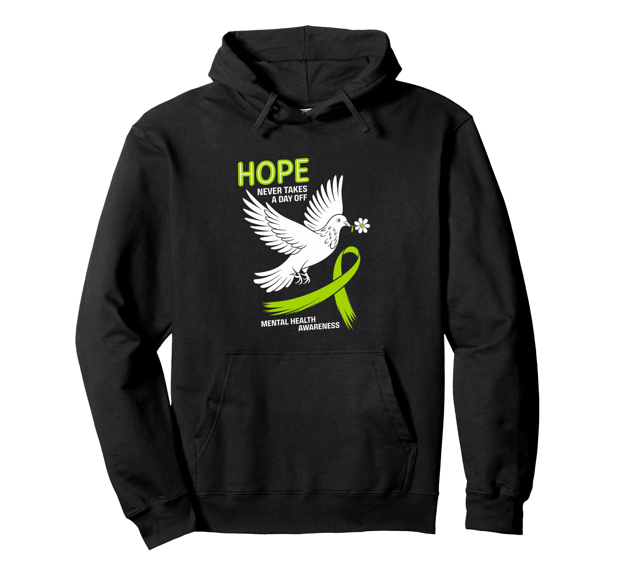 Mental Health Awareness Month Green Hoodie - Minimalist Print Men Women - T-Shirt, Sweatshirt, Hoodie