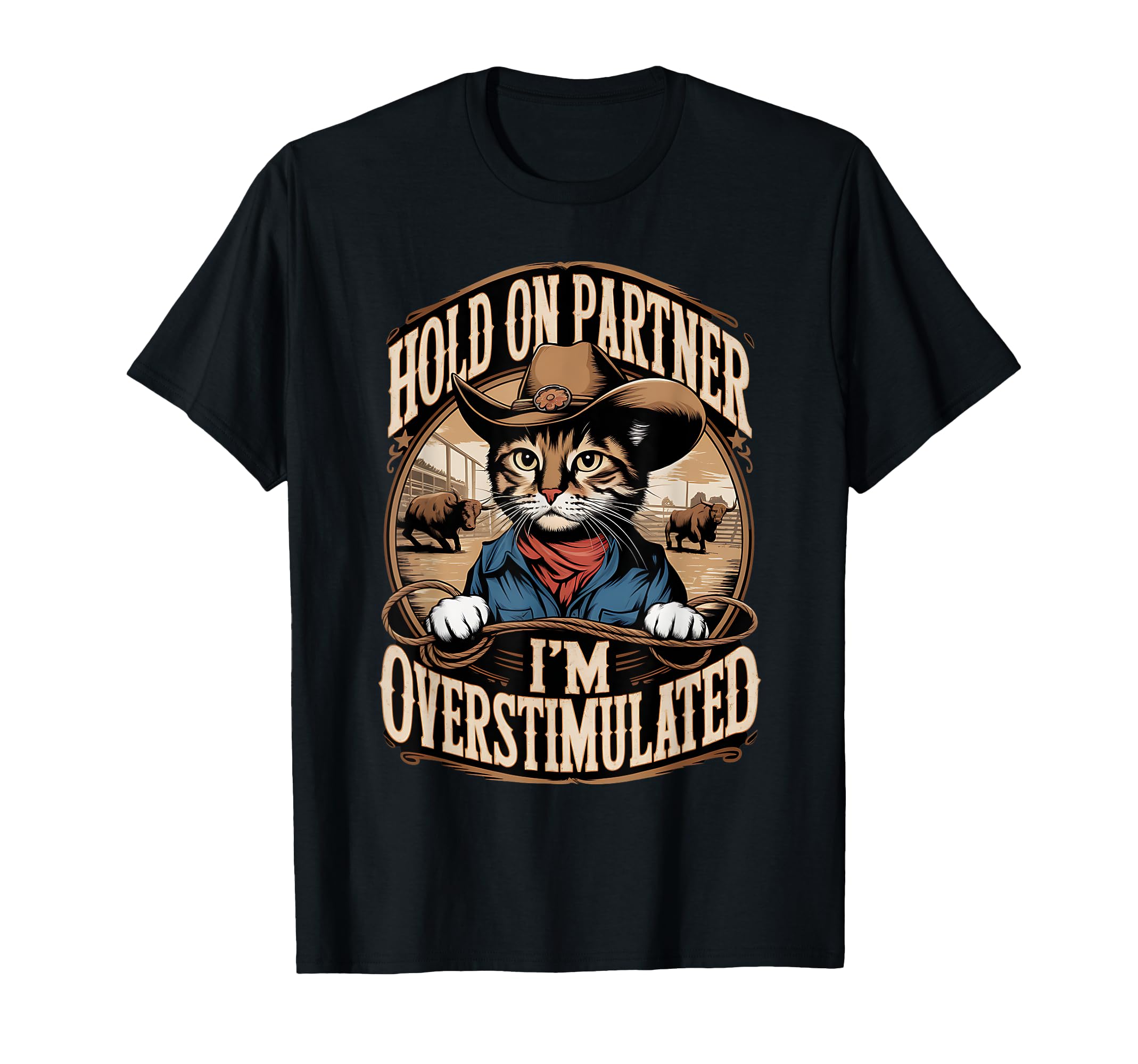Hold Partner Im Overstimulated T-Shirt - Minimalist Print Men Women - T-Shirt, Sweatshirt, Hoodie