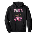 Four Ever Wild 4Th Birthday Western Hoodie - Custom Art Print for Adults - T-Shirt, Sweatshirt, Hoodie