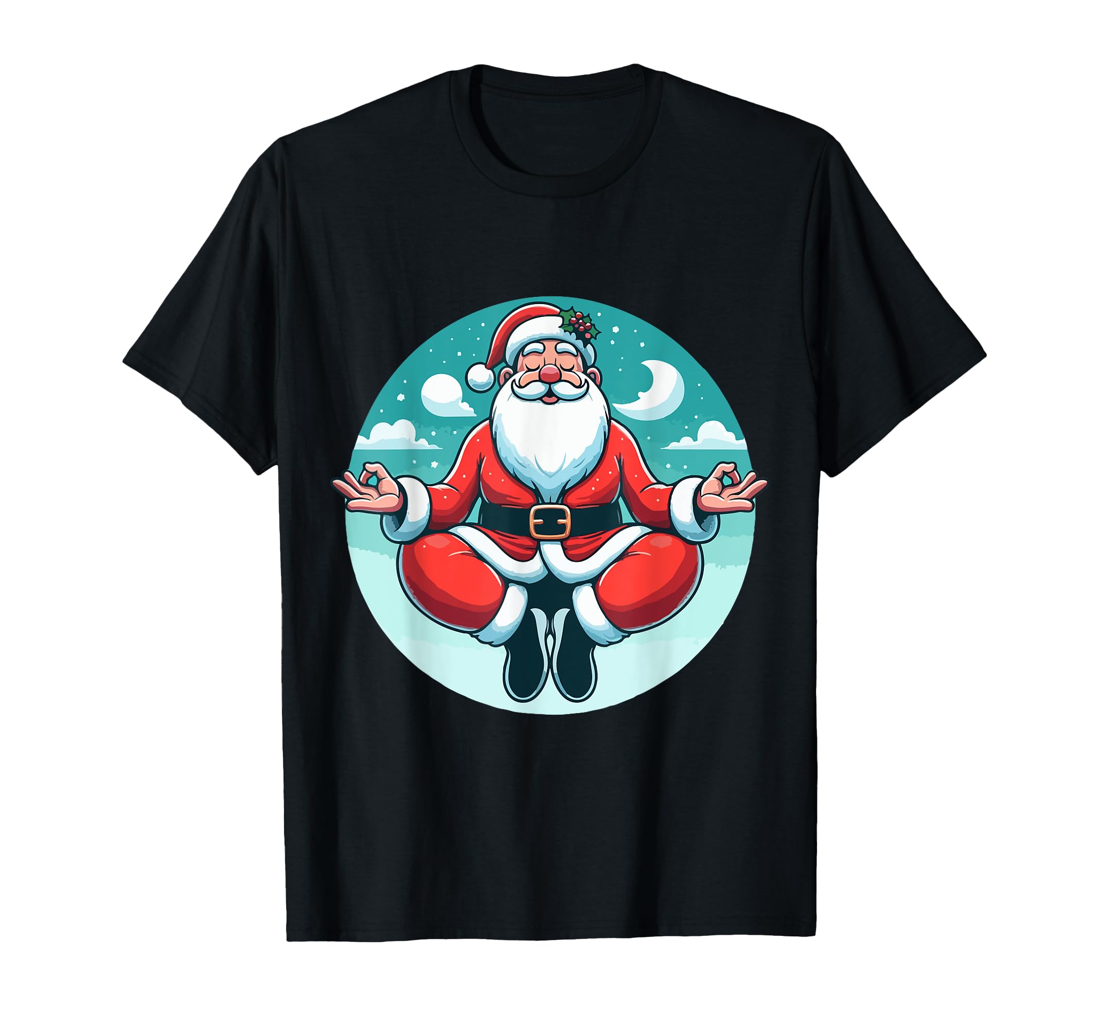 Meditation Santa Yoga Pose Relaxing T-Shirt - Minimalist Print Unisex - T-Shirt, Sweatshirt, Hoodie