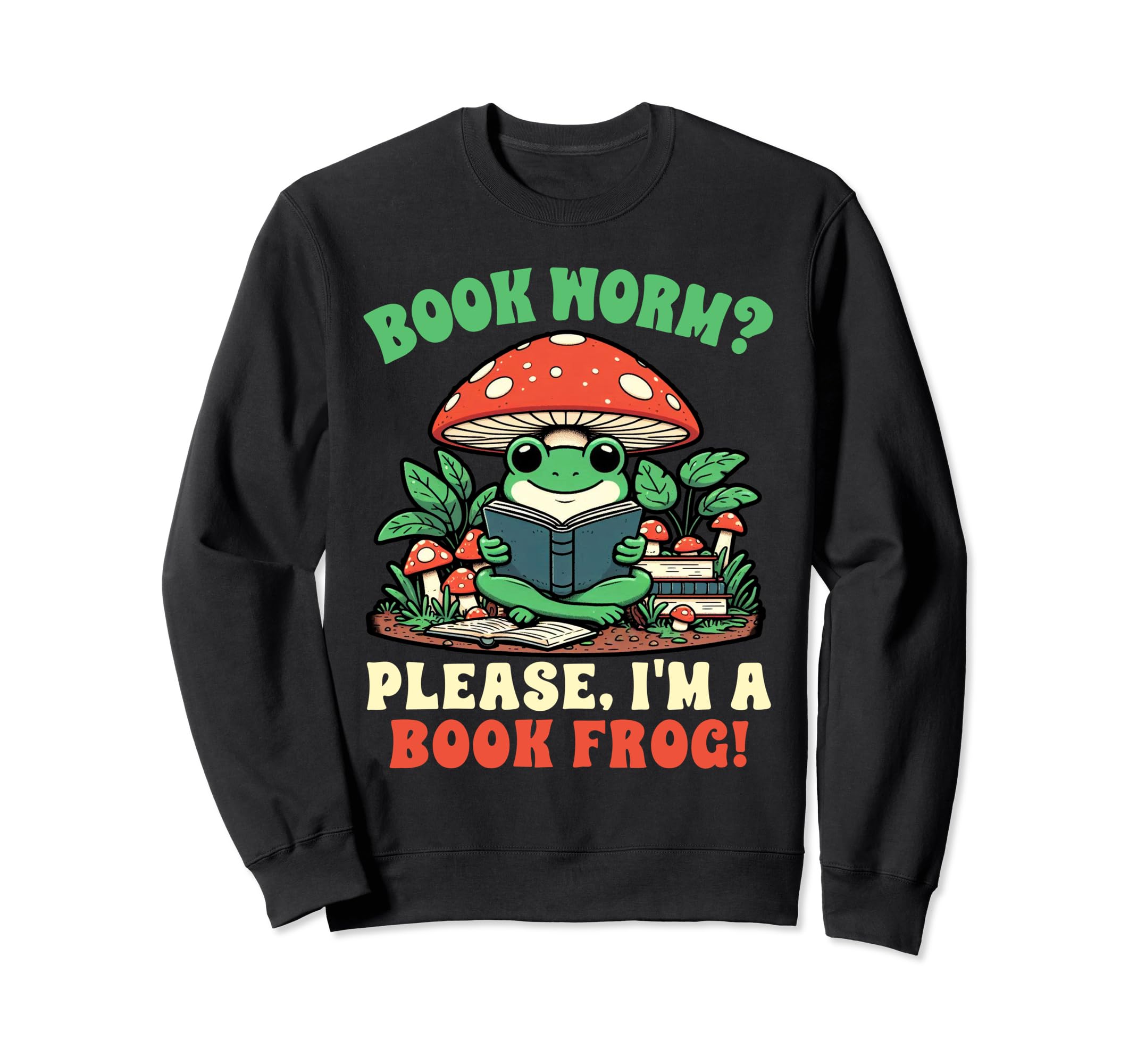 Book Lover Frog Reading Sweatshirt - Casual Everyday Wear for Adults - T-Shirt, Sweatshirt, Hoodie
