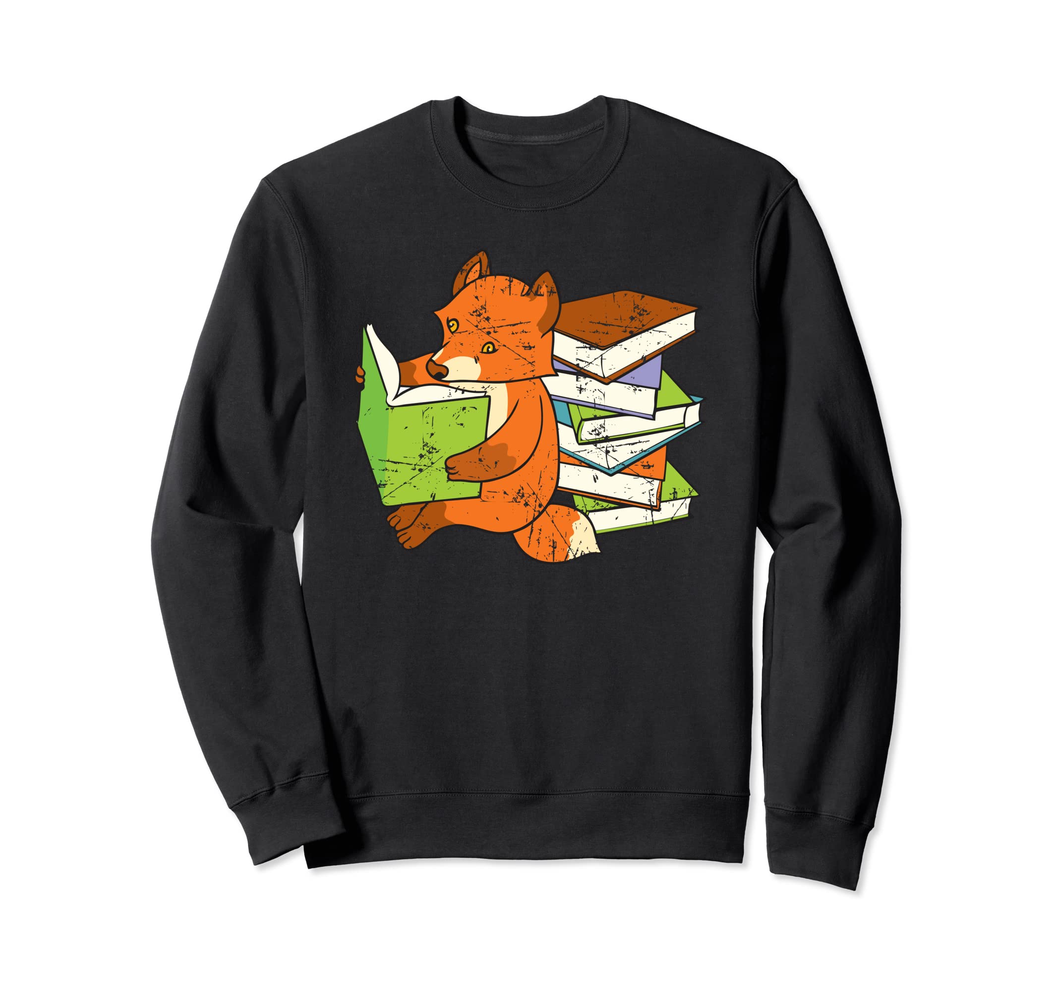 Fox Book Nerd Funny Animal Lover Sweatshirt - Streetwear Style Unisex - T-Shirt, Sweatshirt, Hoodie