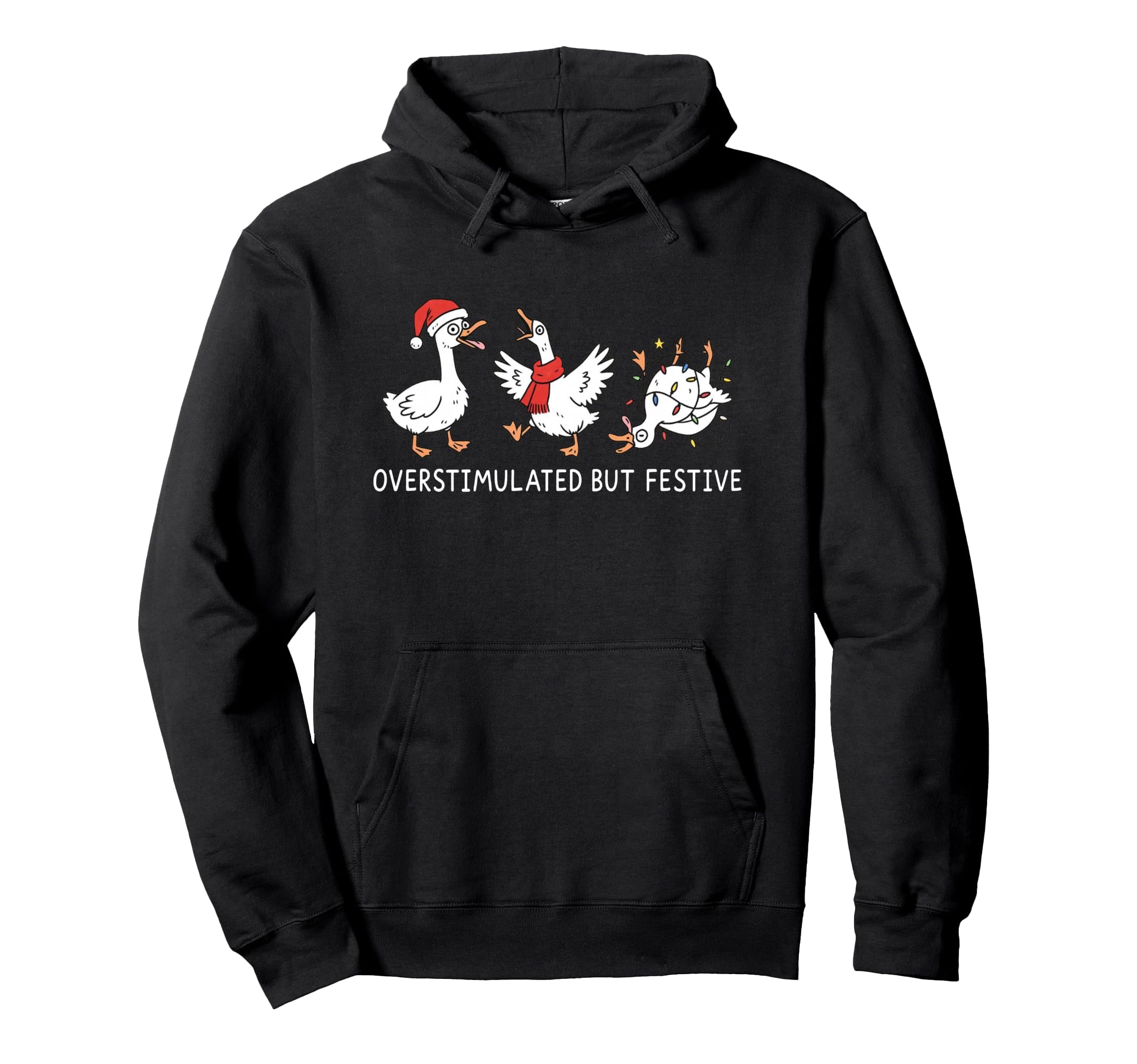 Preppy Overstimulated But Festive Hoodie - Casual Everyday Wear Unisex - T-Shirt, Sweatshirt, Hoodie