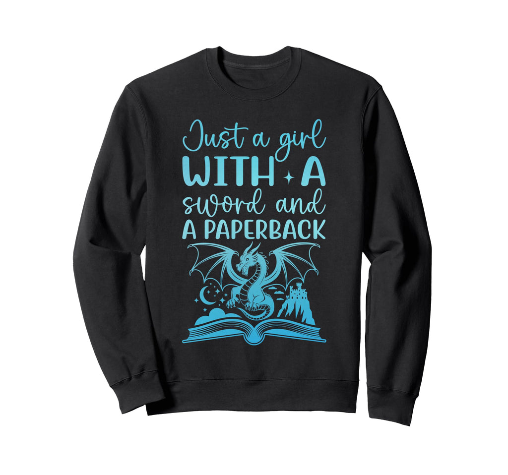 Just Sword And Paperback Fantasy Sweatshirt - Minimalist Print for Adults - T-Shirt, Sweatshirt, Hoodie