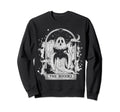Distressed Tarot Card Book Ghost Sweatshirt - Minimalist Print Men Women - T-Shirt, Sweatshirt, Hoodie
