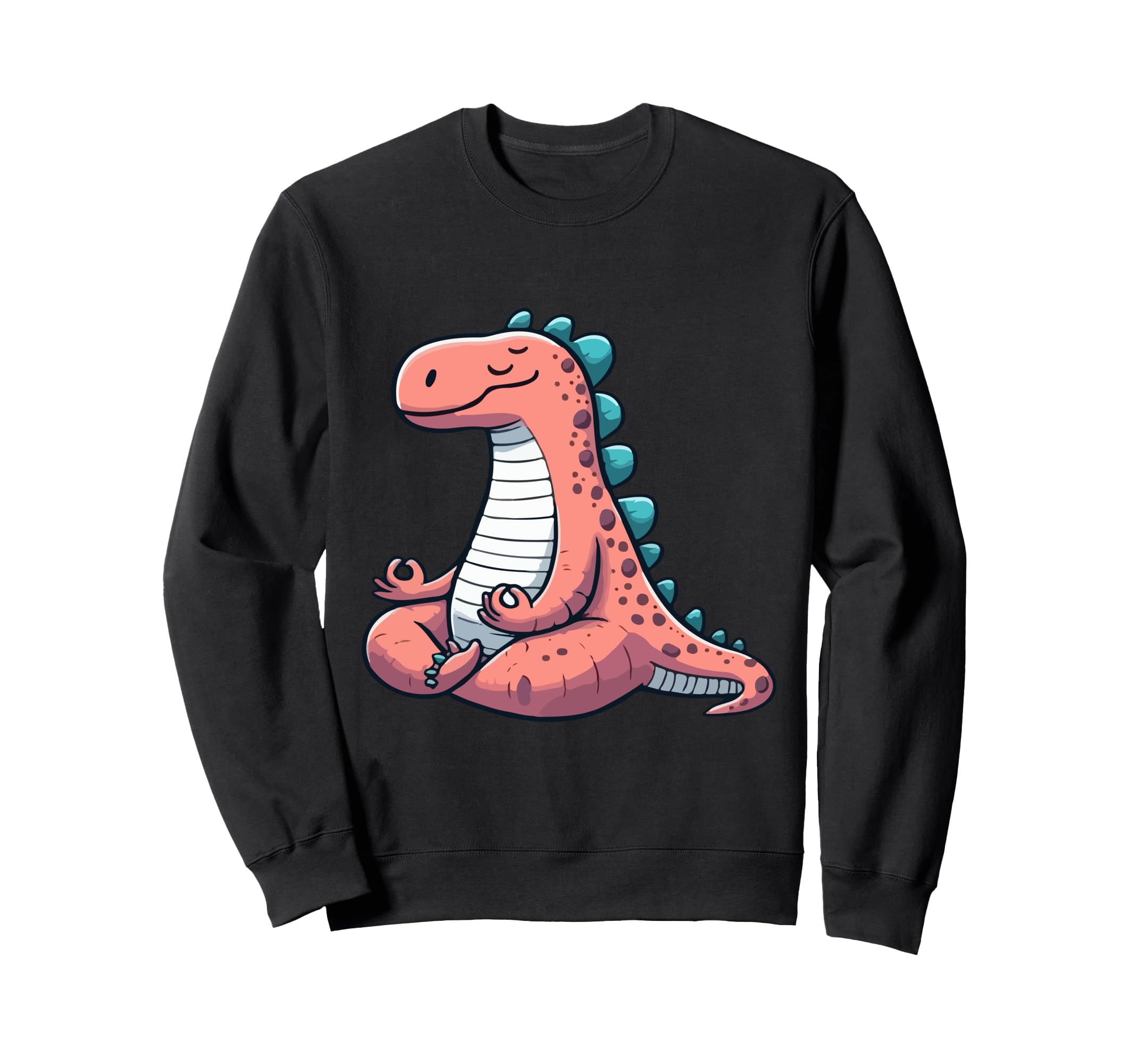 Meditation Dinosaur Yoga Pose Relaxing Sweatshirt - Unique Graphic Unisex - T-Shirt, Sweatshirt, Hoodie