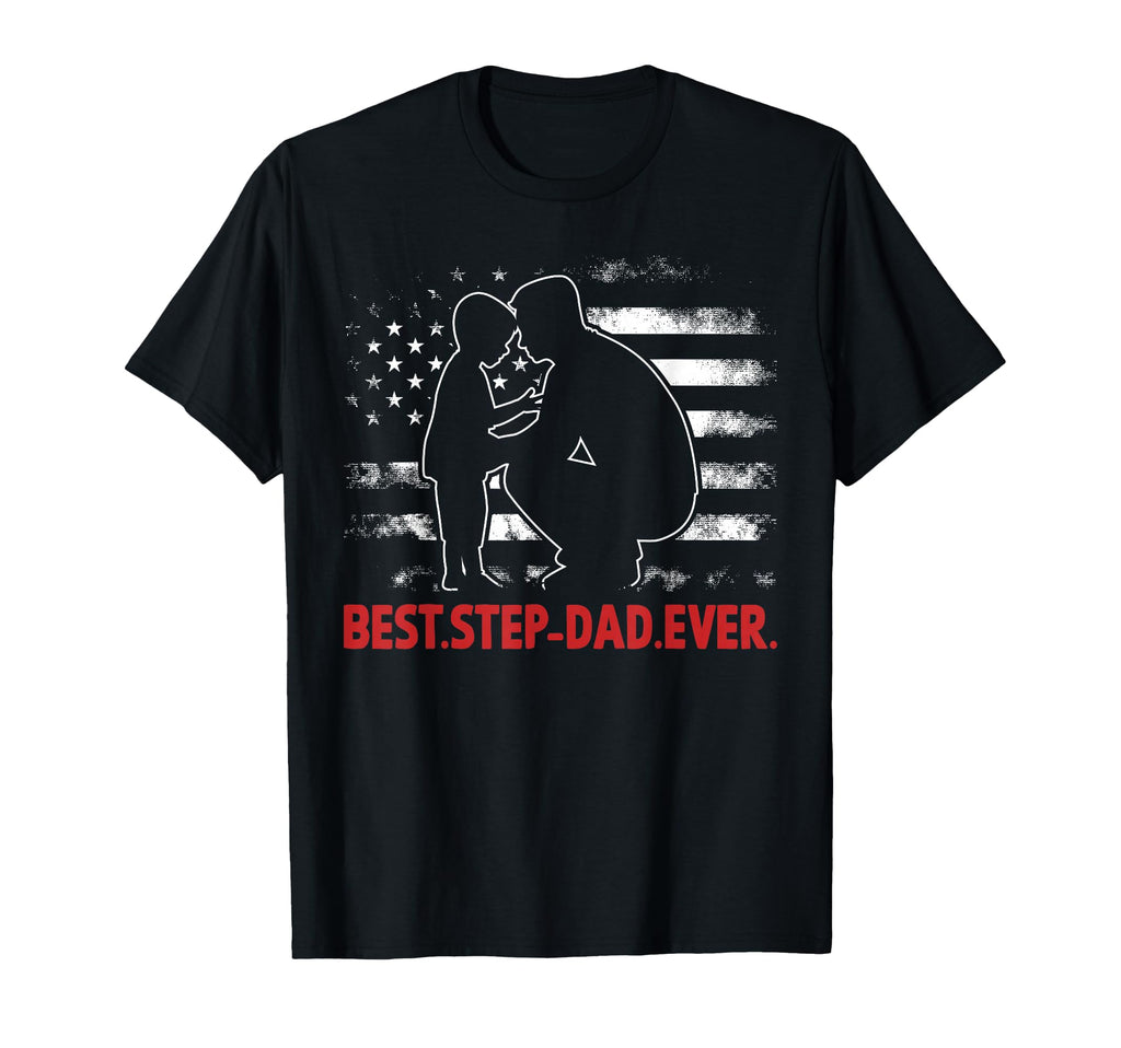 Best Step Dad Ever Us American Flag T-Shirt - Aesthetic Graphic Unisex - T-Shirt, Sweatshirt, Hoodie