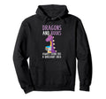 Dragons And Books Always Sound Like Hoodie - Minimalist Print Unisex - T-Shirt, Sweatshirt, Hoodie
