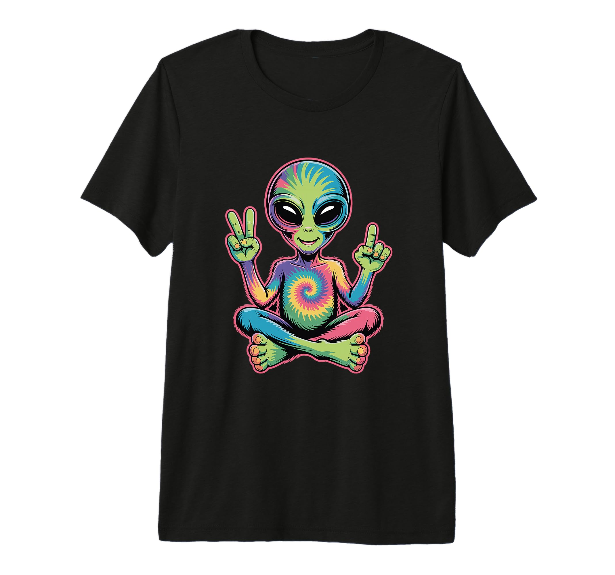 Psychedelic Alien Peace Sign T-Shirt - Casual Everyday Wear Unisex - T-Shirt, Sweatshirt, Hoodie