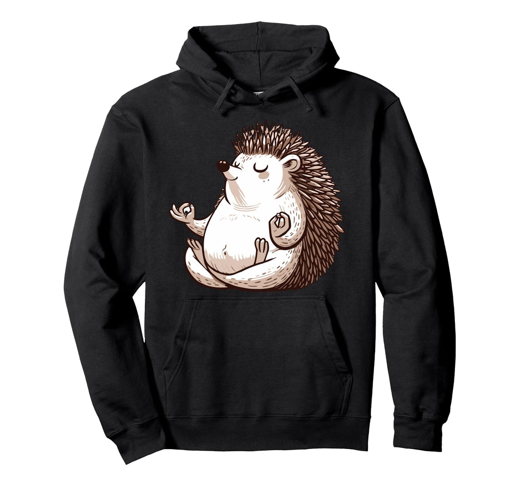 Meditation Hedgehog Yoga Pose Relaxing Hoodie - Trendy Graphic Men Women - T-Shirt, Sweatshirt, Hoodie