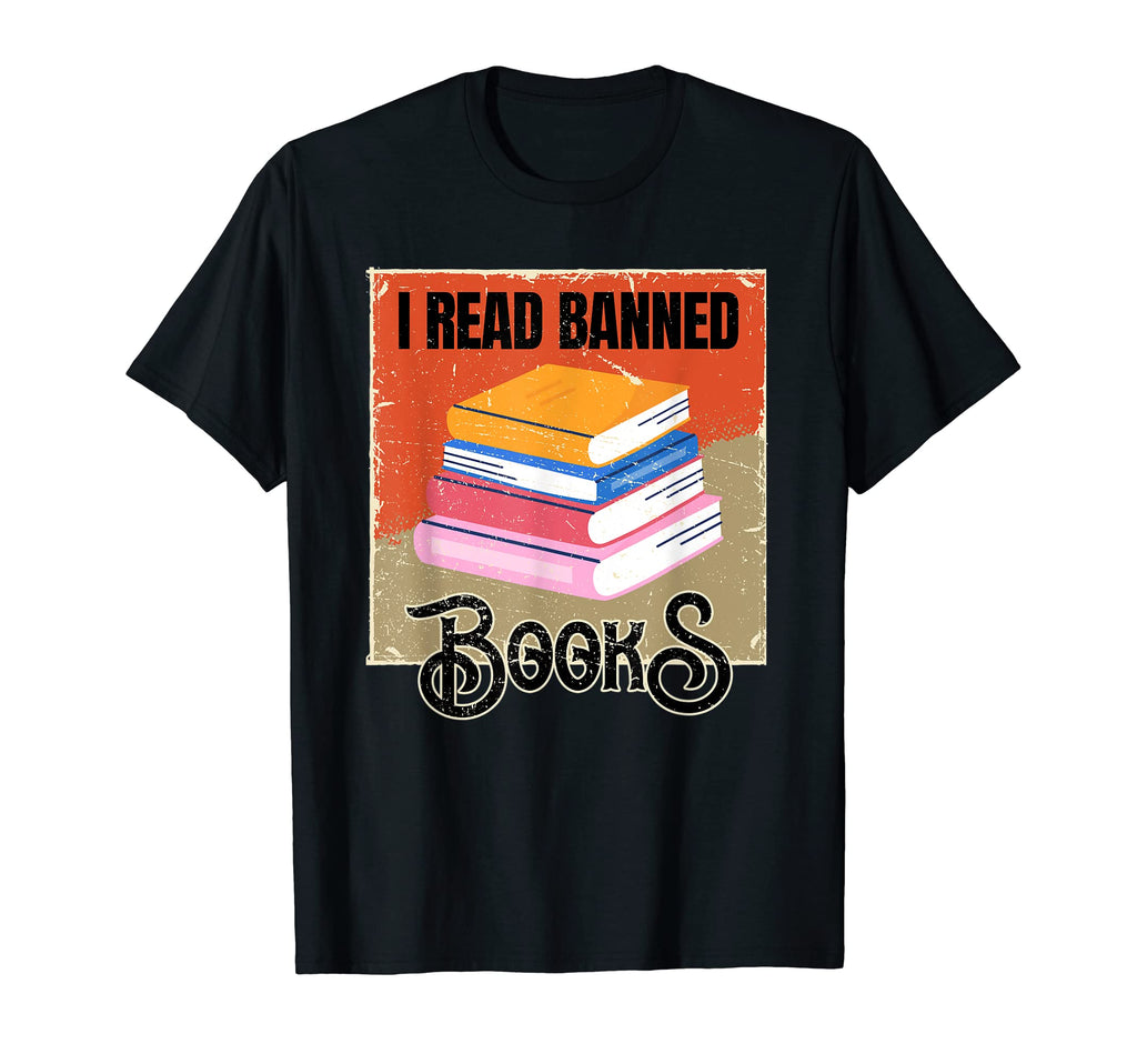 I Read Banned Books Funny Bookworm T-Shirt - Minimalist Print for Adults - T-Shirt, Sweatshirt, Hoodie