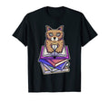 Cat Reading Books Coffee Relaxing T-Shirt - Unique Graphic Unisex - T-Shirt, Sweatshirt, Hoodie