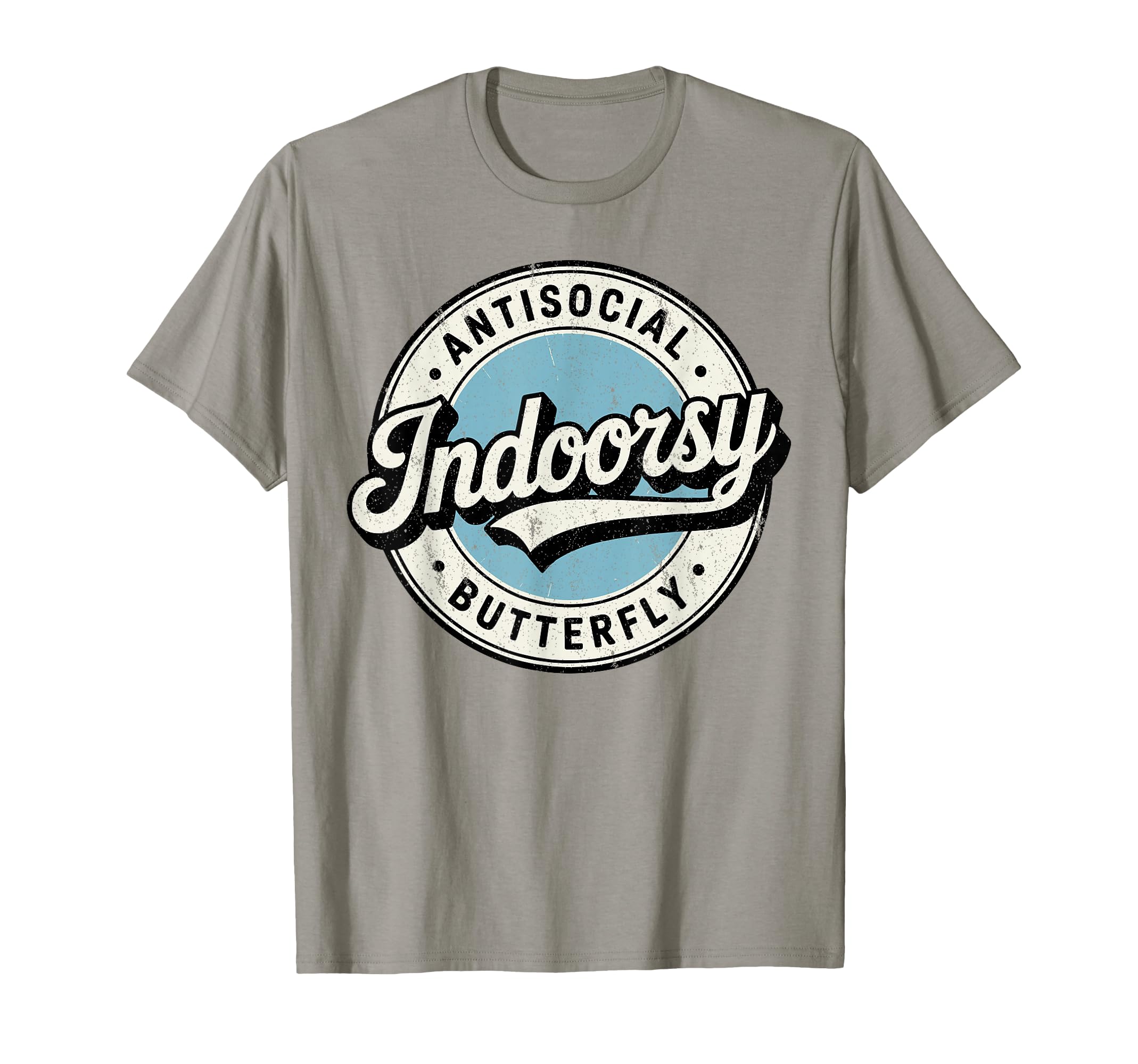 Indoorsy Antisocial Butterfly Badge T-Shirt - Unique Graphic for Adults - T-Shirt, Sweatshirt, Hoodie