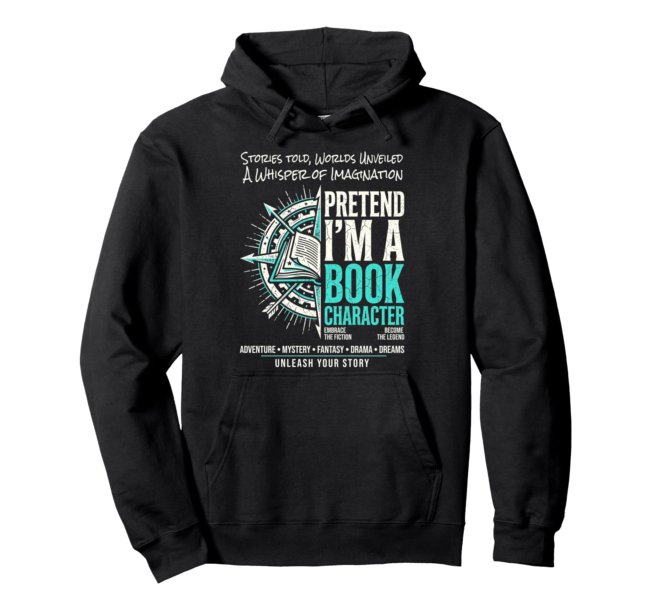 Pretend Im Book Character Reading Hoodie - Aesthetic Graphic Men Women - T-Shirt, Sweatshirt, Hoodie