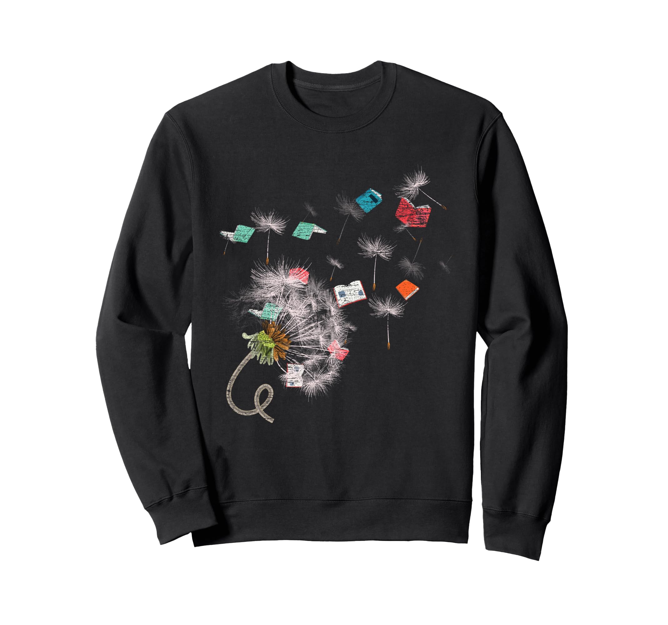 Book Librarian Dandelion Book Reading Sweatshirt - Graphic Print Men Women - T-Shirt, Sweatshirt, Hoodie
