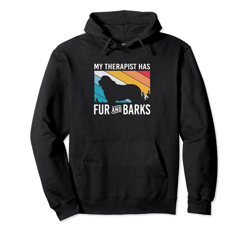 My Therapist Has Fur And Barks Hoodie - Fun Novelty Design Men Women - T-Shirt, Sweatshirt, Hoodie