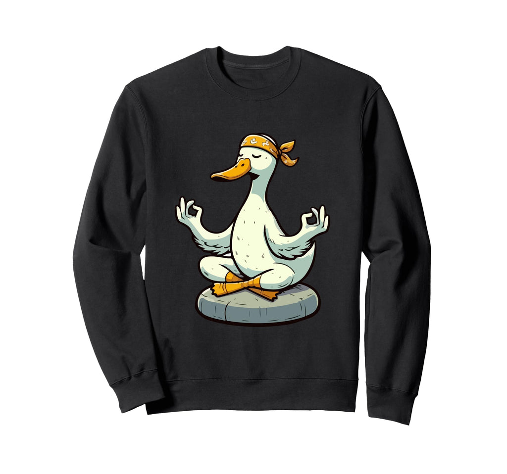 Meditation Duck Yoga Pose Relaxing Sweatshirt - Unique Graphic for Adults - T-Shirt, Sweatshirt, Hoodie