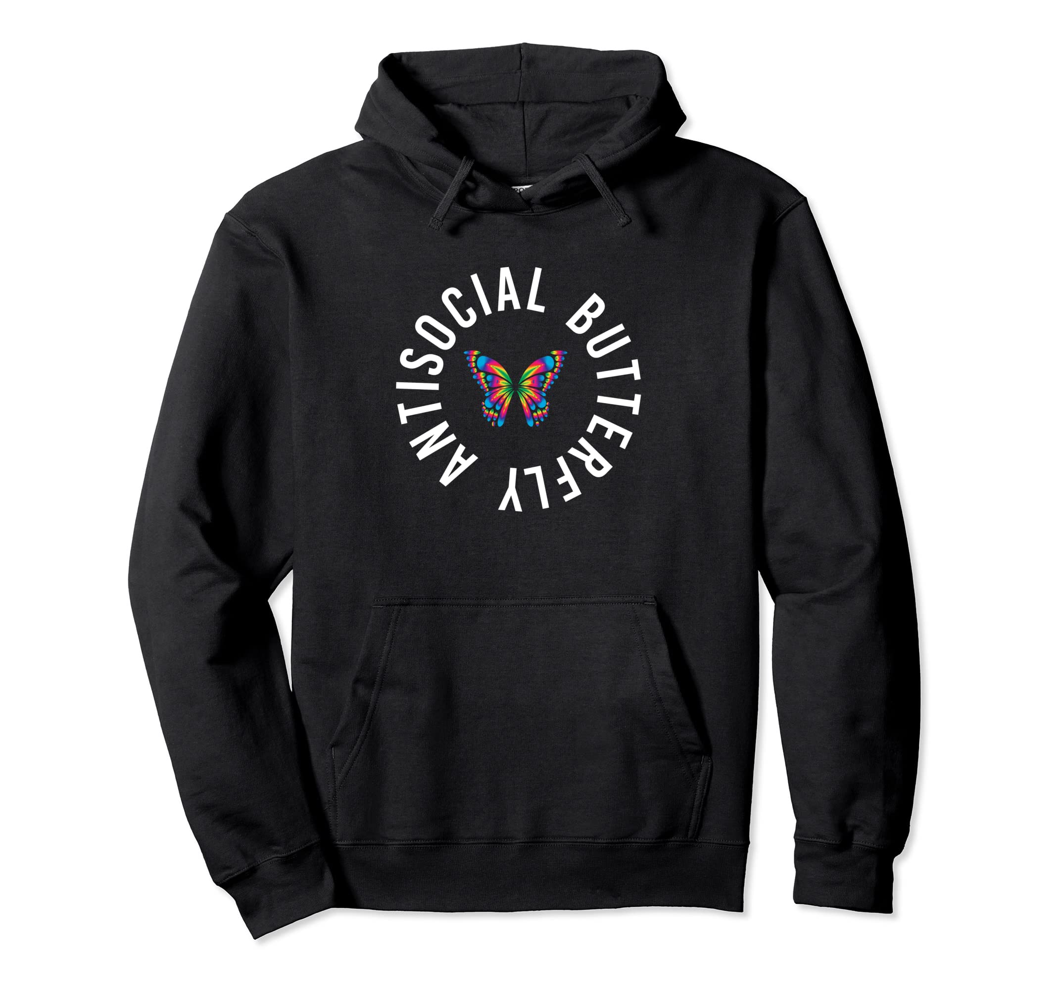 Antisocial Butterfly Introvert Awkward Hoodie - Trendy Graphic for Adults - T-Shirt, Sweatshirt, Hoodie