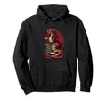 Reading Dragon Sitting Ancient Books Hoodie - Streetwear Style for Adults - T-Shirt, Sweatshirt, Hoodie