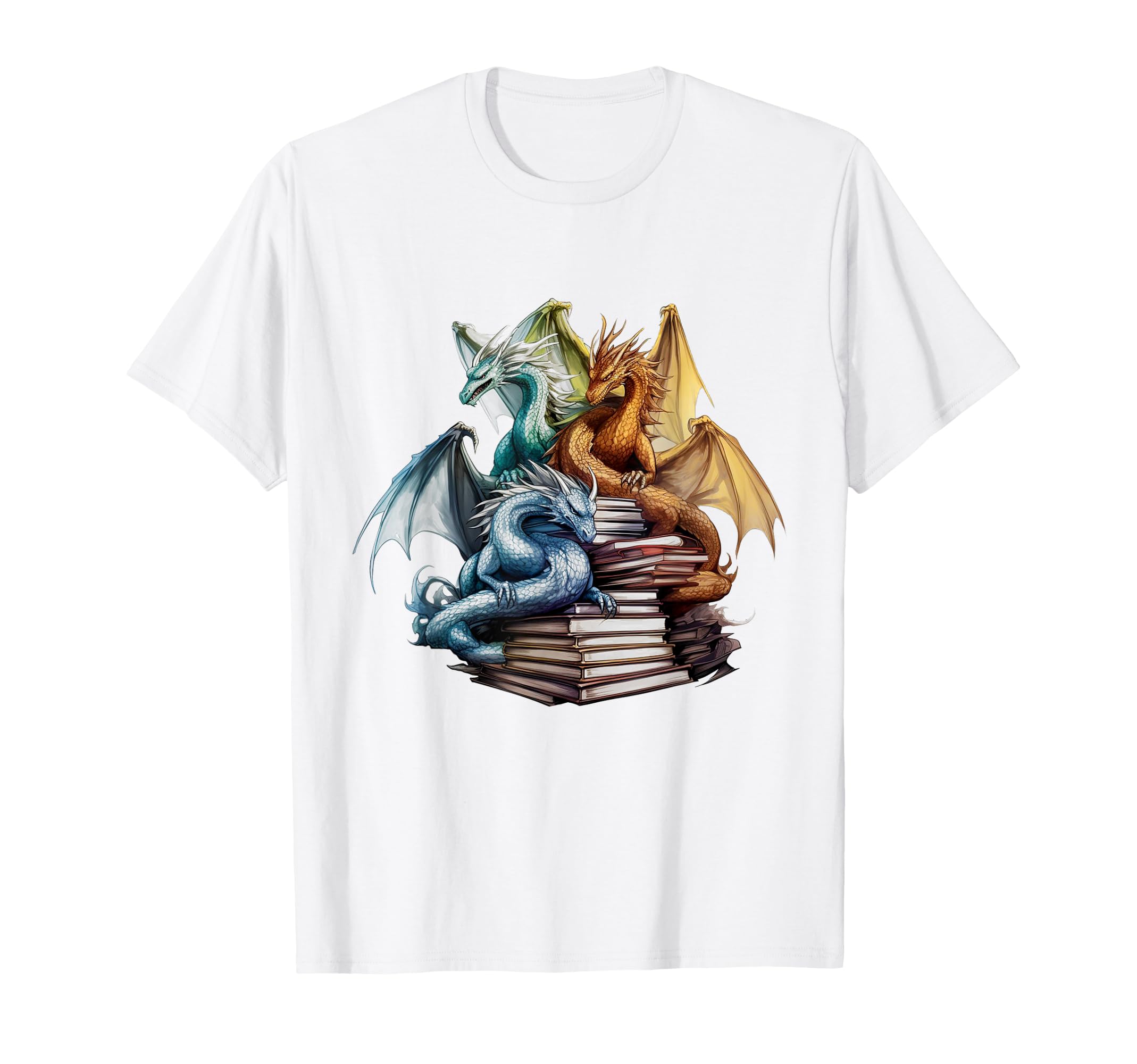 Dragon Bookworm Reading Book Funny Book T-Shirt - Novelty Apparel Unisex - T-Shirt, Sweatshirt, Hoodie