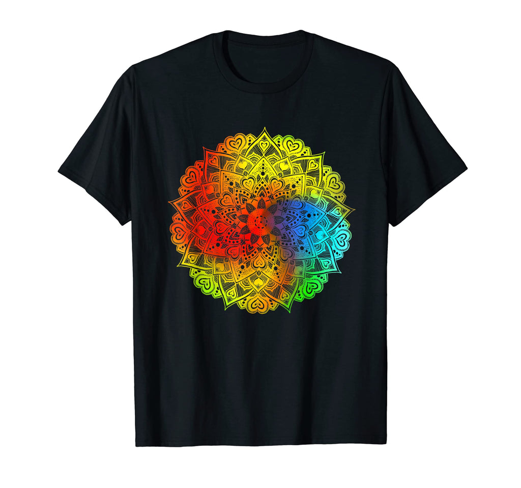 Colorful Rainbow Mandala Art T-Shirt - Fun Novelty Design Unisex - T-Shirt, Sweatshirt, Hoodie